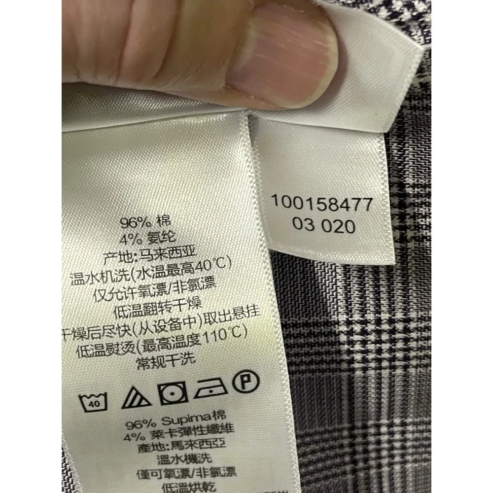 Brooks Brothers‎ Mens Shirt 16.5-34 Regent Fit Non Iron Stretch Purple Blk Check